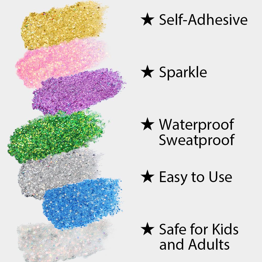 Mysense Purple Body Glitter Stick,Mardi Gras Face Hair Glitter,Festival Concert Rave Outfit Accessories for Women,Mermaid Sequins Chunky Glitter Beauty and Personal Care Mysense