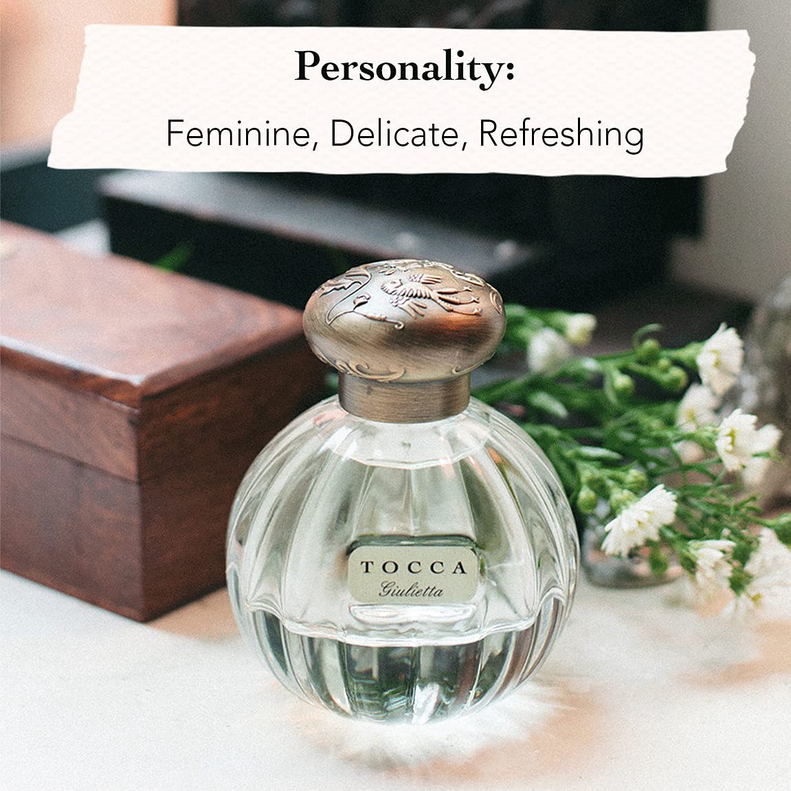 Tocca Giulietta Women's Perfume, 1.7oz (50 ml) - Fresh Floral, Pink Tulips, Green Apple, Vanilla Orchid Fragrance - Hand-Finished Bottle