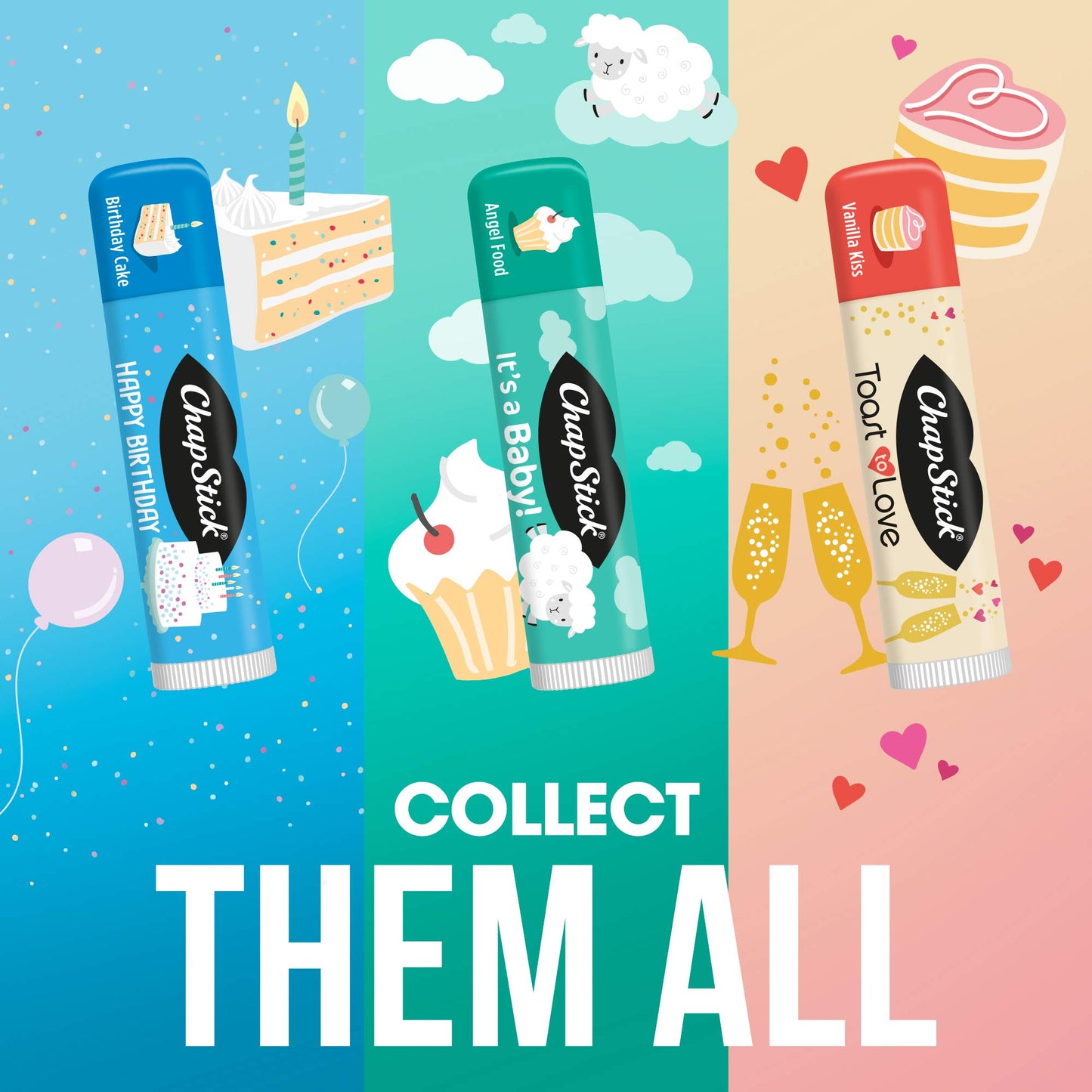 Chapstick Party Favor Lip Balm Gift Pack It's a Baby 10 sticks 0.15 oz each, Cream White