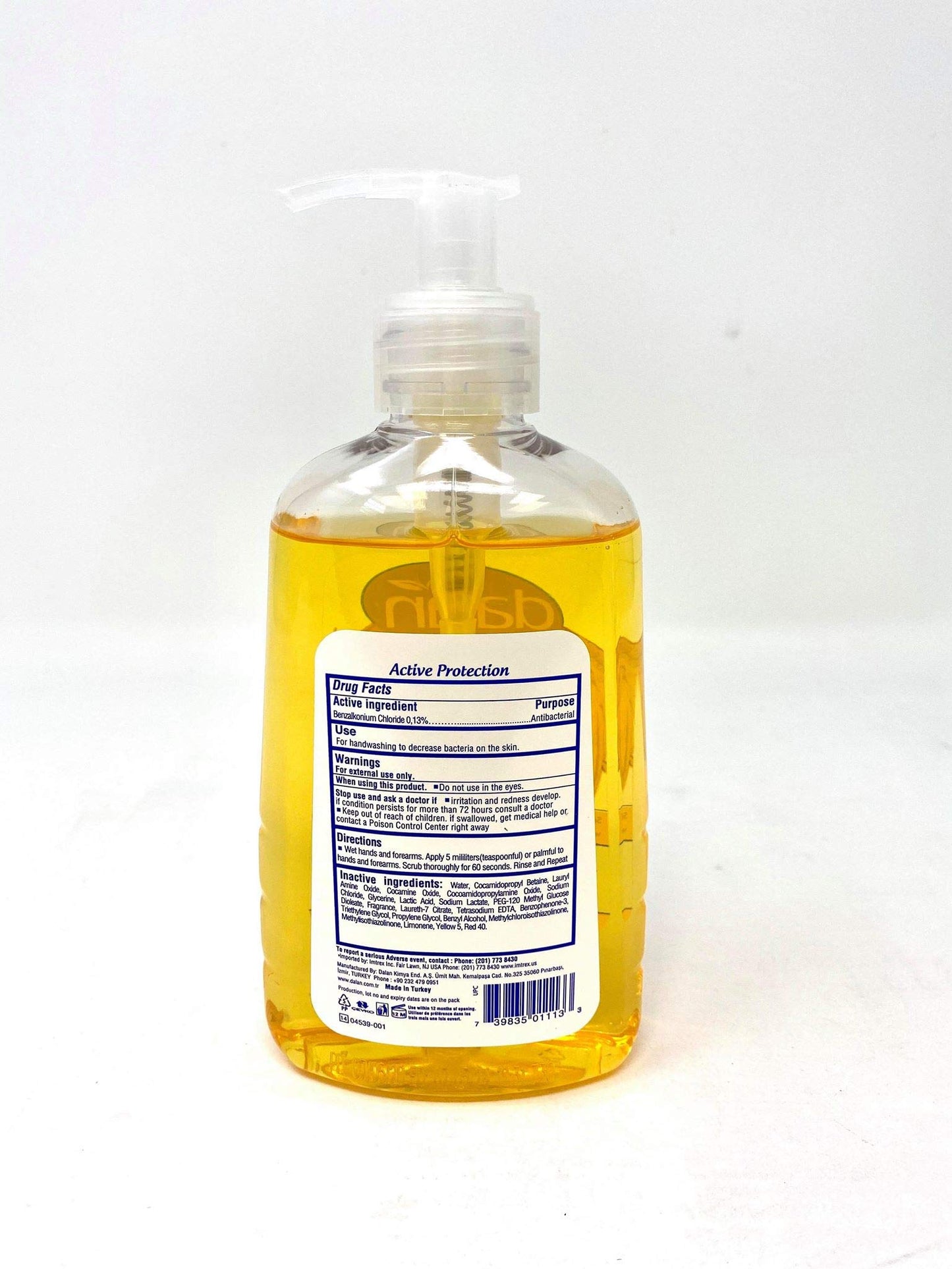 Dalan Hand Wash Anti-Bacterial Active Protection 10.15 Ounce Pump (300ml)