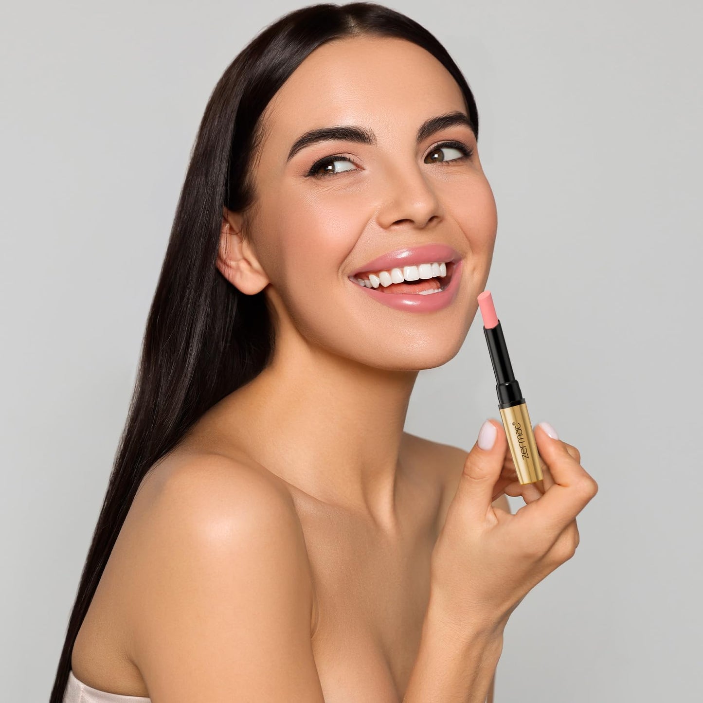 Zermat Eleganzza Reflex Long-Lasting Lipstick, Fabulous Almendra Shade, Moisturizing Formula, 8 Hour Wear, 0.06 Oz