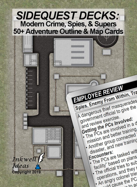 Inkwell Ideas Sidequest Decks: Modern Crime, Spies, & Supers