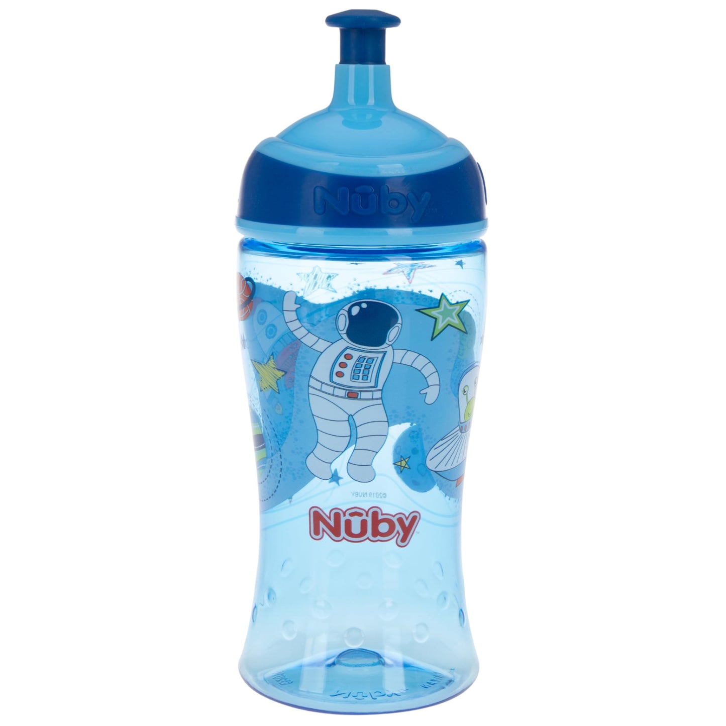 Nuby Printed Kids Pop Up Sipper Water Bottle, Colors May Vary, 1 Pack, 12 Oz., Multi