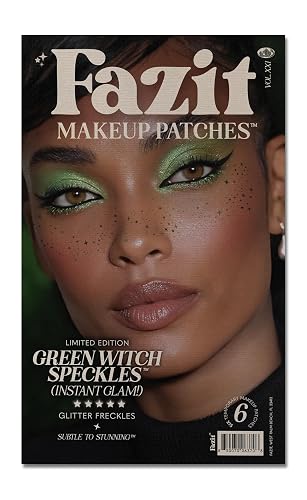 Fazit Makeup Patches - Green Witch Speckles - Glow Up Make-Up Patches - Cute Glitter Makeup Accessories for Women - Cosmetic Glitter for Face