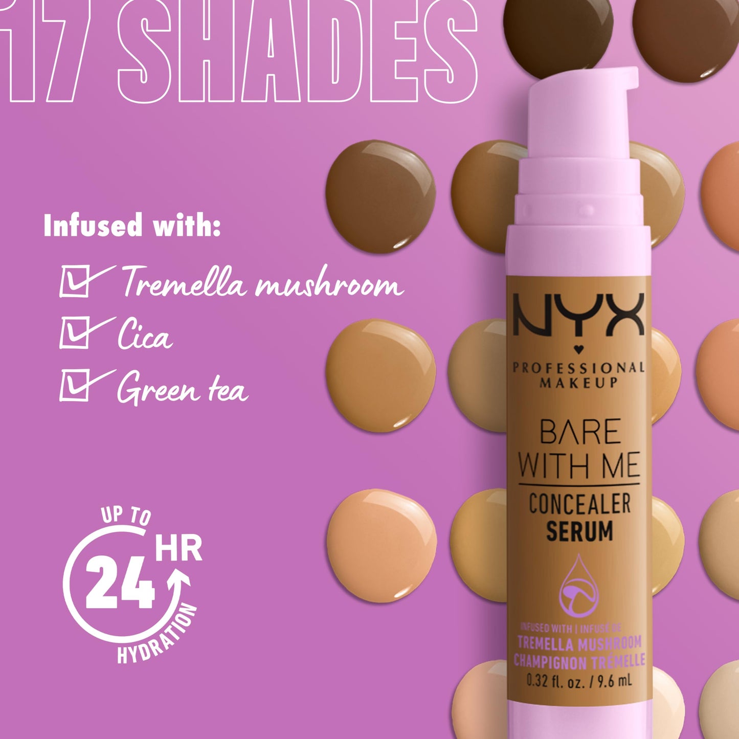 NYX PROFESSIONAL MAKEUP Bare With Me Concealer Serum, Concealer Makeup For Up To 24Hr Hydration - Beige Beauty and Personal Care NYX PROFESSIONAL MAKEUP