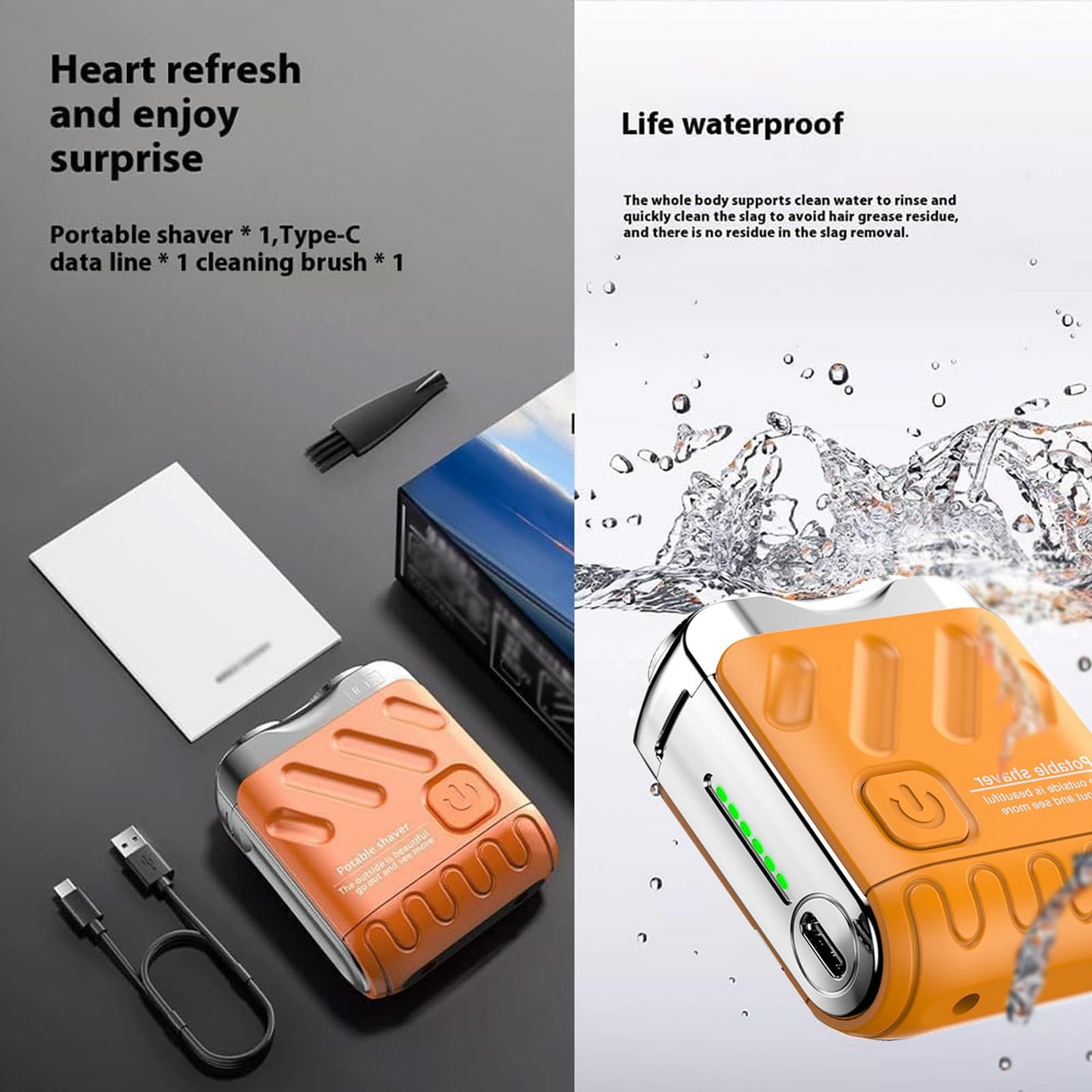 Skywortl Mini Shaver, Beard Shavers Portable Suitcase Design Razor, Mini Portable Electric Shaver for Men Waterproof, Fast Charging Long Battery Life Beauty and Personal Care Rhycoma