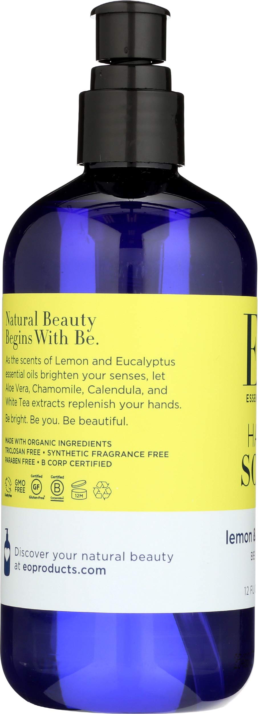 EO, Soap Liquid Lemon Eucalyptus, 12 Fl Oz