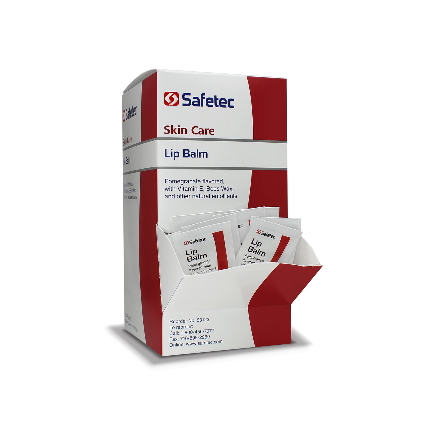 Safetec Lip Balm.5 g. Pouch 144 ct. Box (12 Boxes/case)