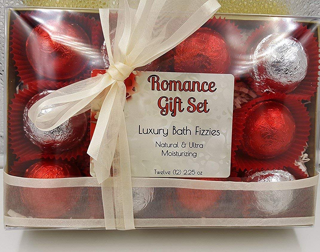 Spa Pure Romance Bath Bombs: Luxury Bath Bomb Gift Set, 12 bath bombs, 2.25 oz each, ultra-moisturizing, makes a nice gift