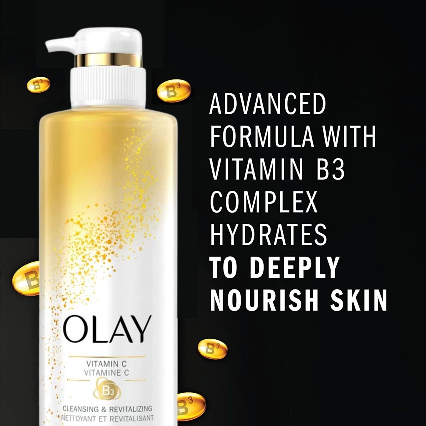 Olay Body Wash with Vitamin C & B3, Nourishing & Revitalizing, 17.9 FL.OZ (530 ml)