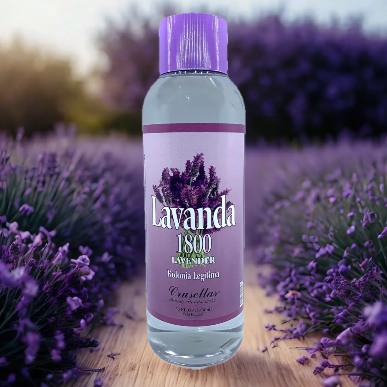 Crusellas Legitima Agua de Kolonia 1800 Lavender (Lavanda) Splash Cologne 33 Fl. Oz.