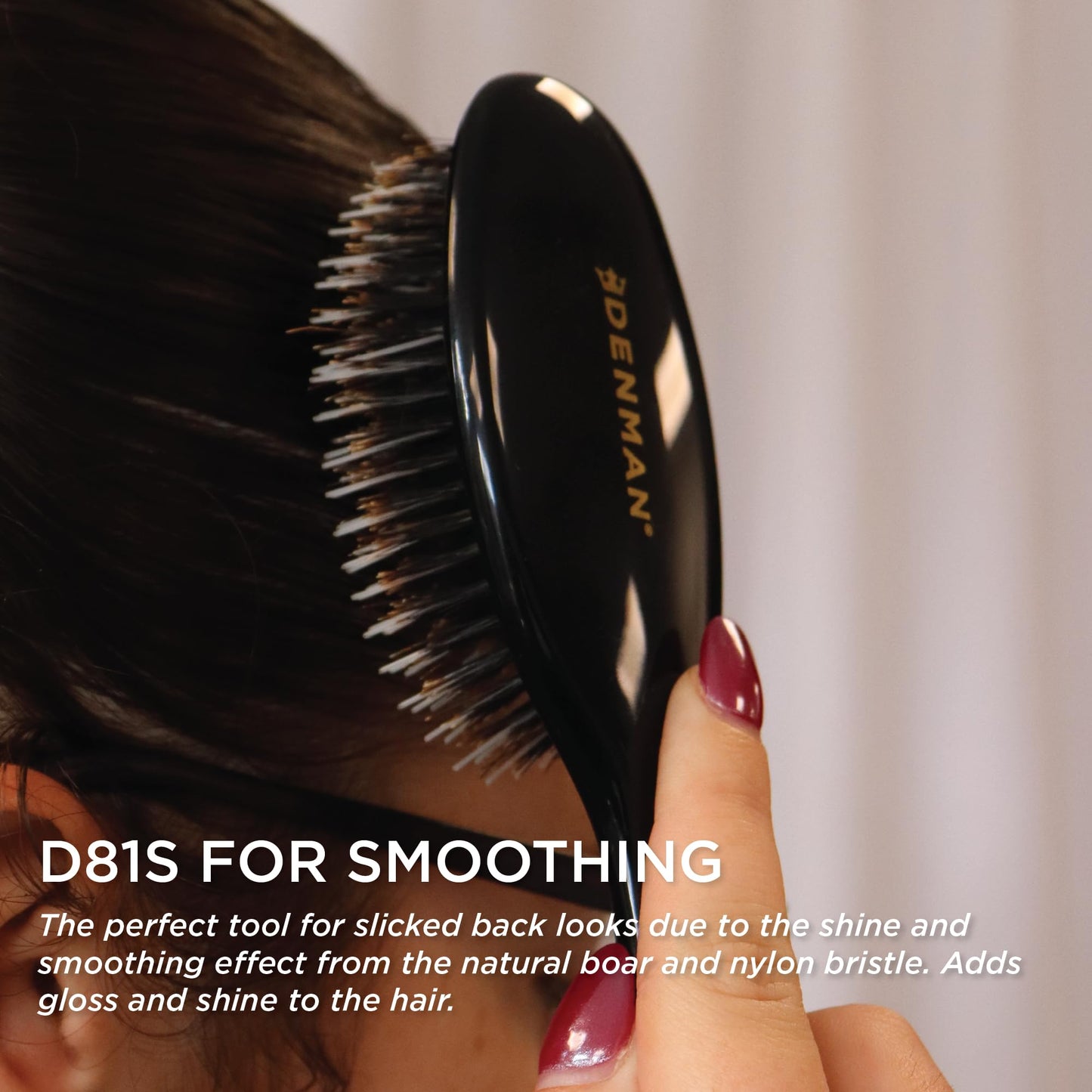 Denman Cushion Hair Brush (Small) with Soft Nylon Quill Boar Bristles - Porcupine Style for Grooming, Detangling, Straightening, Blowdrying Beauty and Personal Care Denman