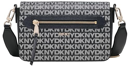 DKNY Womens Bryant Logo Ave Medium Flap Crossbody Handbags