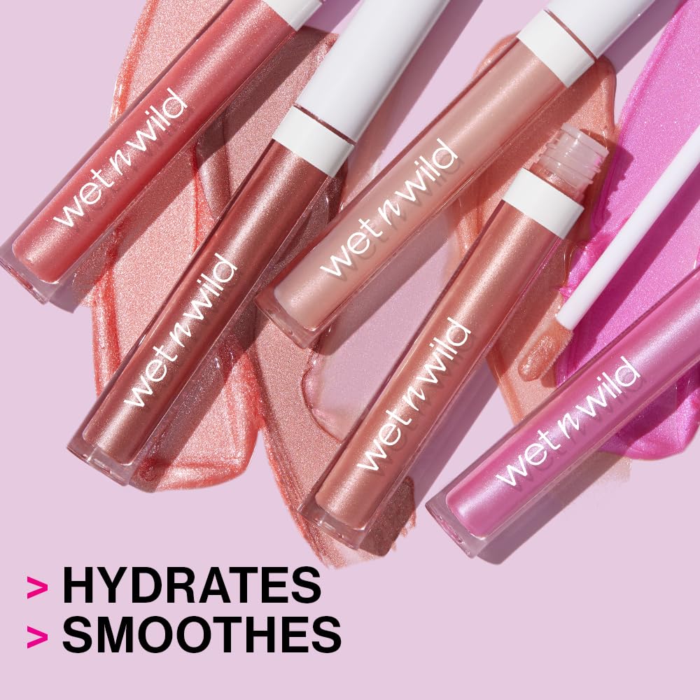 wet n wild MegaSlicks Lip Gloss, Ultra-Glossy, Vitamin-E Enriched, Ultra-Gloss High Shine Moisturizing, Cruelty-Free & Vegan - Sun Glaze