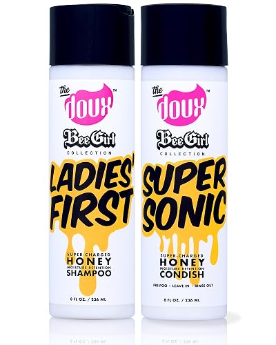 The Doux LADIES FIRST Honey Shampoo and SUPERSONIC Honey Condish - Hydrating Curl Shampoo and Conditioner Bundle - Leave In Conditioner