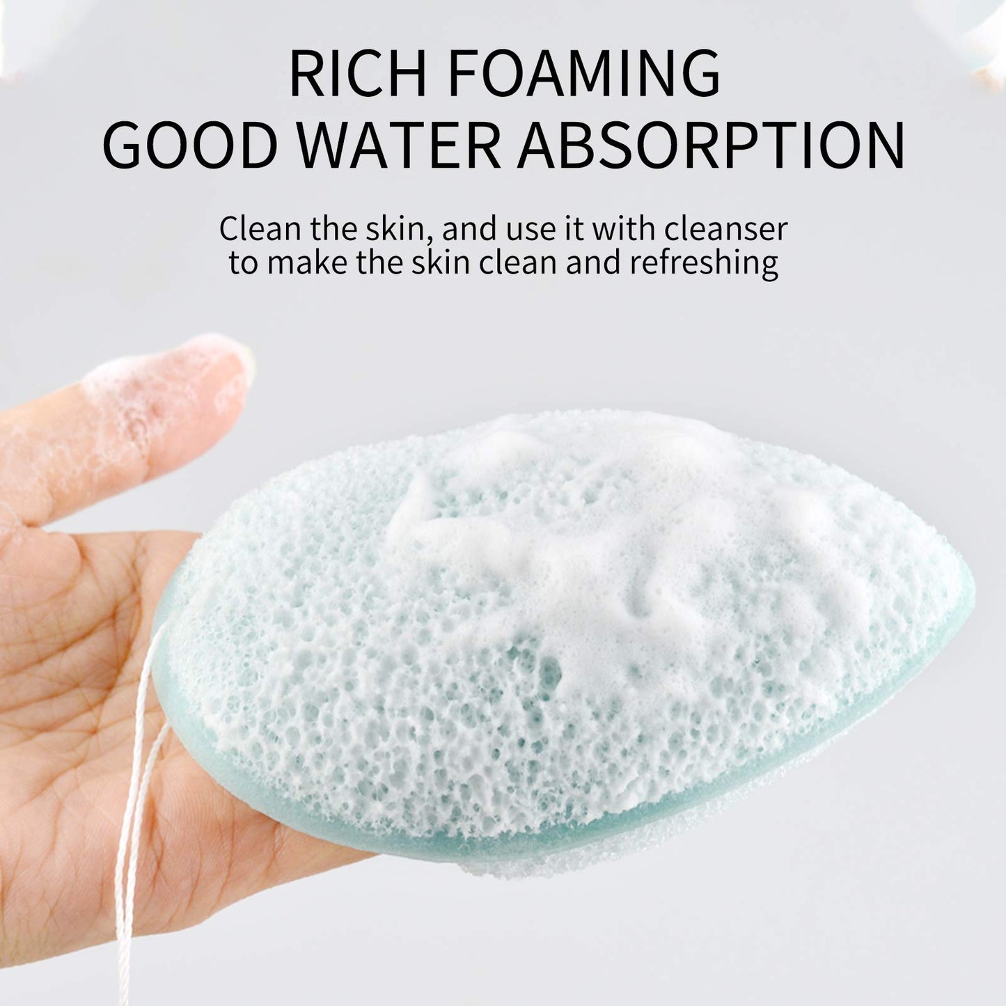 DAGEDA 2 PCS Konjac Facial Sponge, Deep Pore Cleansing and Exfoliating Blackheads, Daily Facial Cleansing, Makeup Remover, Glove Bath Sponge, Suitable