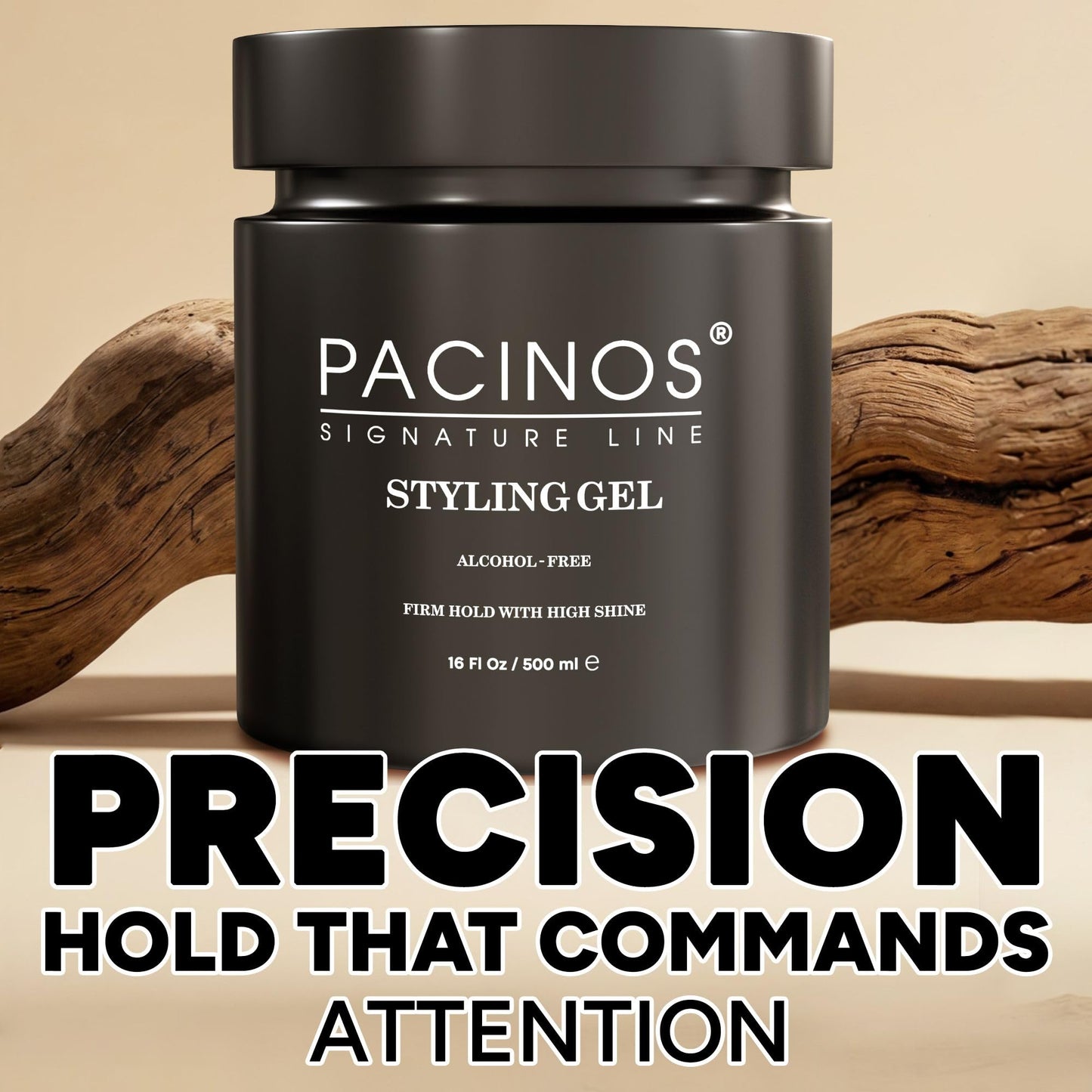 Pacinos Hair Gel for Men - Firm Hold with Flexible Styling - High Shine Wet Look Finish - Easy to Rinse Water Based Formula - No Flakes - Suits All
