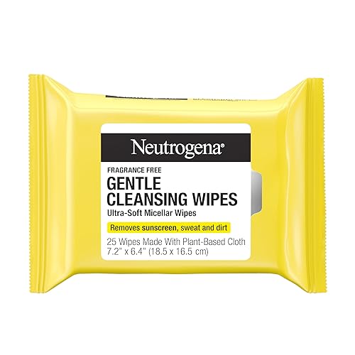 Neutrogena Gentle Facial Cleansing Wipes, Ultra-Soft Micellar Cleansing Wipes for Effortless Cleansing Made Gentle, Fragrance Free Face Wipes