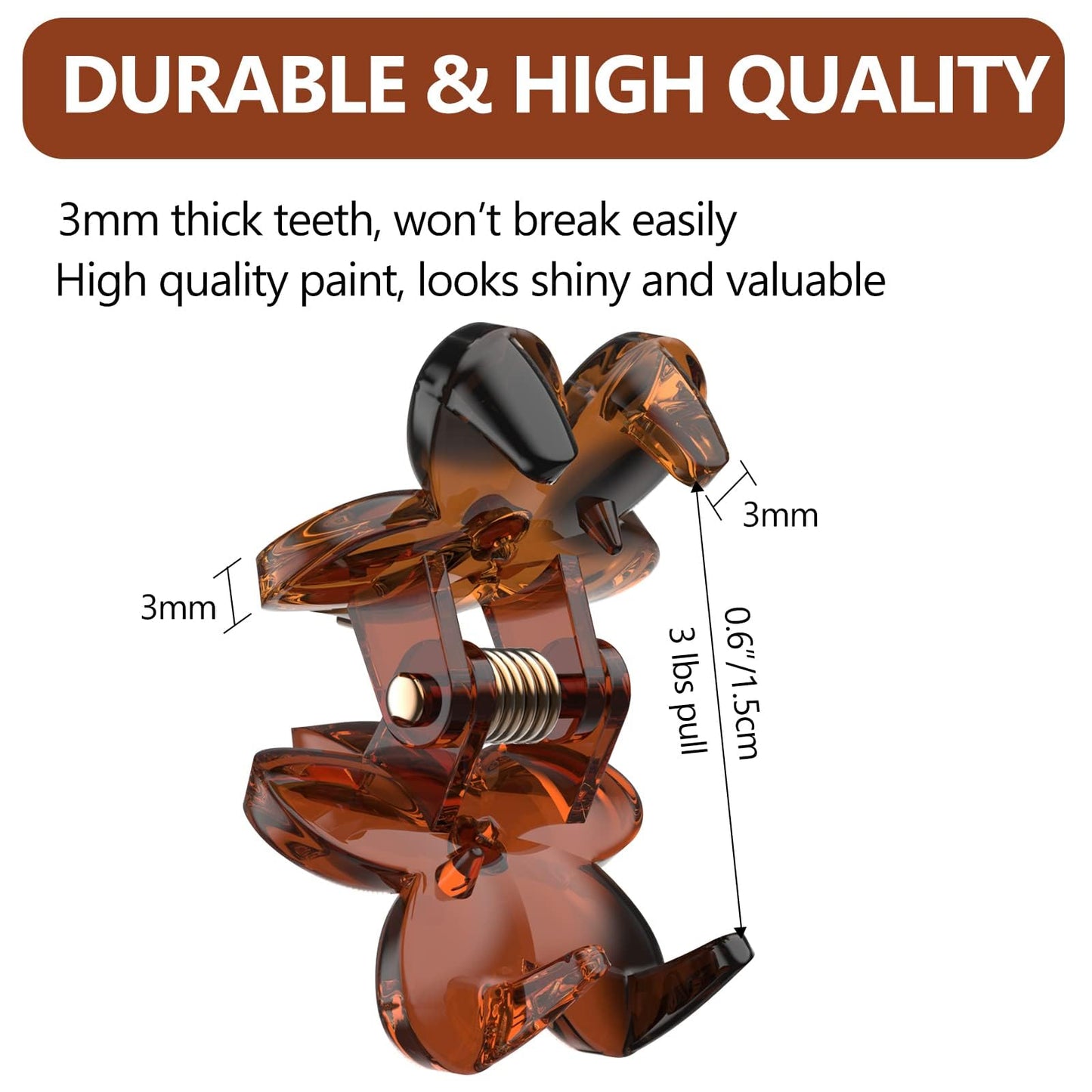 ADRIONE Mini Flower Hair Clips Pack for Women - 100 Creaseless Styling Claw Clips for Bangs and Tiny Hair Styling