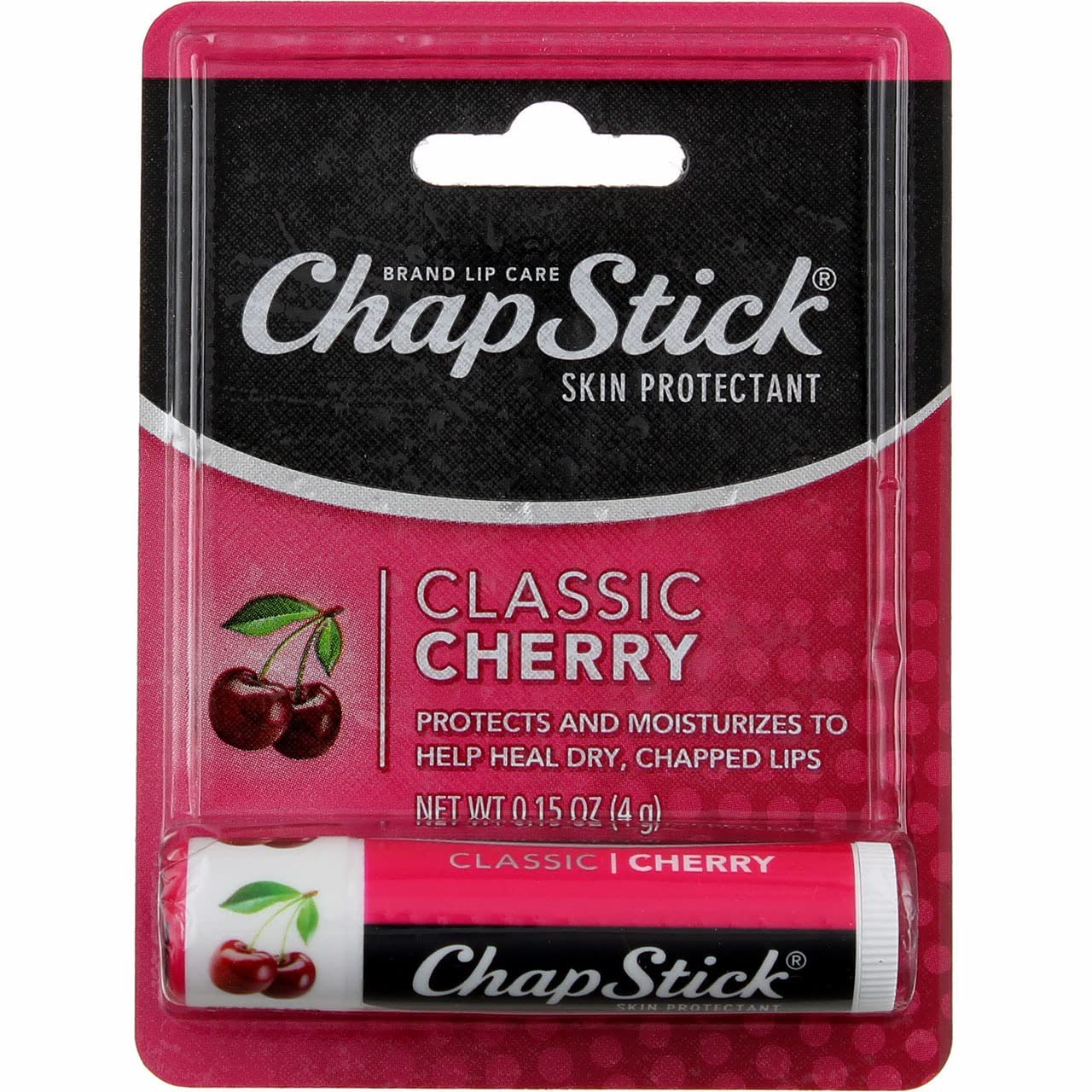 0.15 Oz Cherry Flavor Skin Protectant Flavored Lip Balm Tube (Pack of 4)