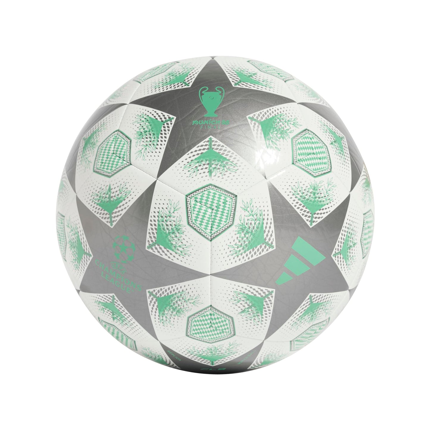 Adidas Unisex-Adult UCL Club Soccer Ball,Iron Metallic/White/Green,3