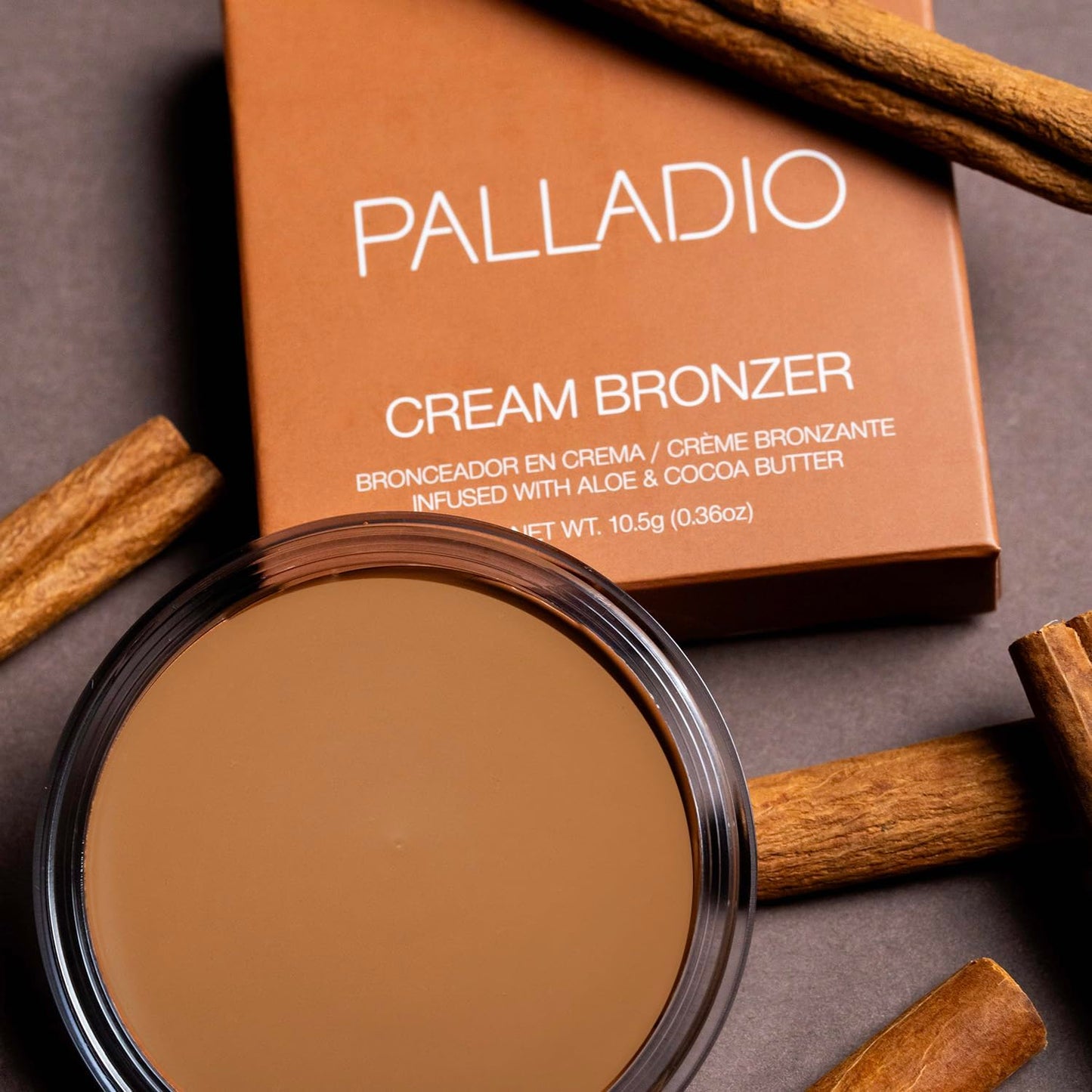 Palladio Cream Bronzer for Face & Skin, Creates a Sun Kissed Glow, Infused with Aloe & Cocoa Butter, Buildable Coverage, Vegan Formula, Cruelty Free