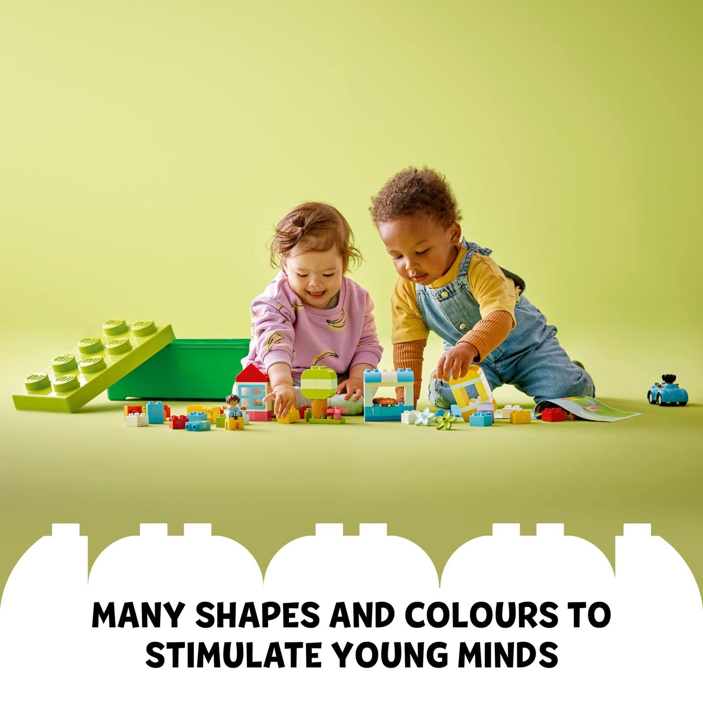 LEGO DUPLO Classic Brick Box 10913, Toddler Building Set with Storage, Car & Number Bricks, Fun Learning Playset Gift for Boys & Girls 18+ Months