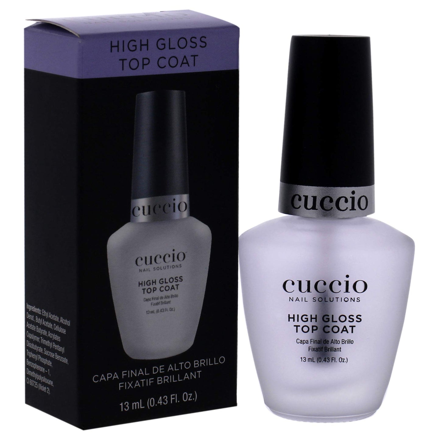 Cuccio Colour High Gloss Nail Top Coat - Developed With UV Absorbers To Help Protect The Nail Colour - Flexible Chip Resistant Protective Coating Beauty & Personal Care Cuccio