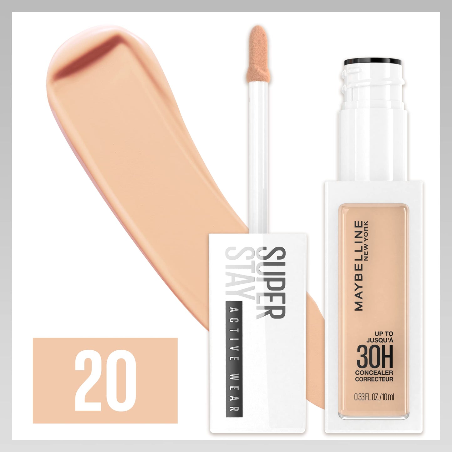 Maybelline Super Stay Liquid Concealer Makeup, Full Coverage Concealer, Up to 30 Hour Wear, Transfer Resistant, Natural Matte Finish, Oil-free