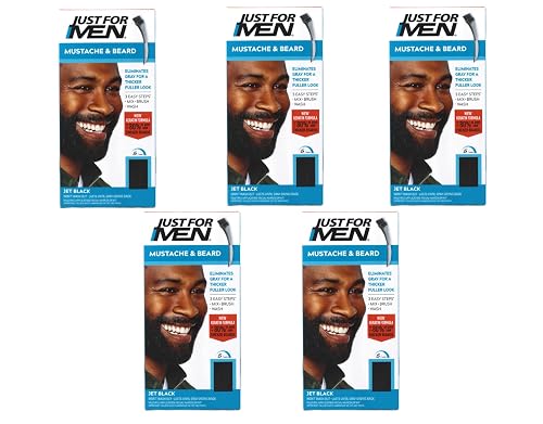 Just For Men Color Gel Mustache, Beard & Sideburns 115 Jet Black 1 Each (Pack Of 5)