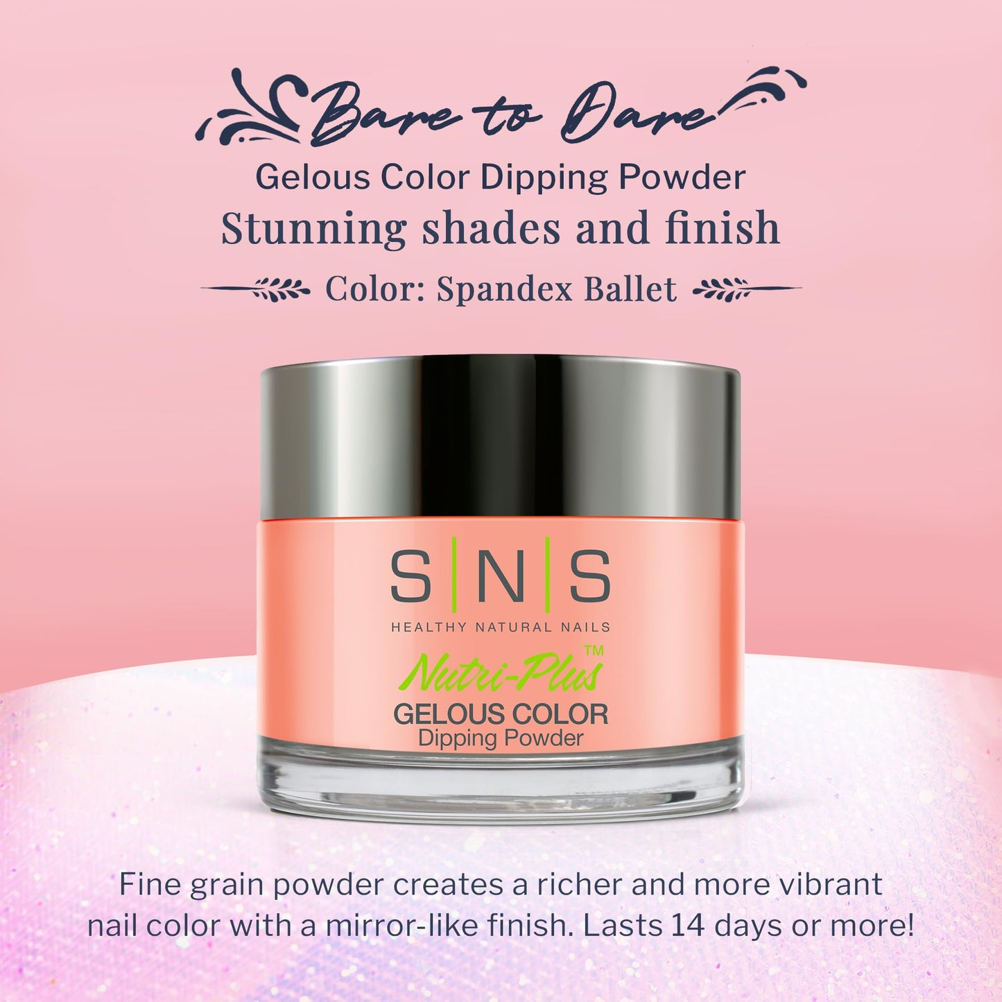 SNS Nail Dip Powder, Gelous Color Dipping Powder - Spandex Ballet (Peach/Pastel Cream) - Long-Lasting Acrylic Nail Color & Polish Lasts 14 Days Beauty & Personal Care SNS Healthy Natural Nails