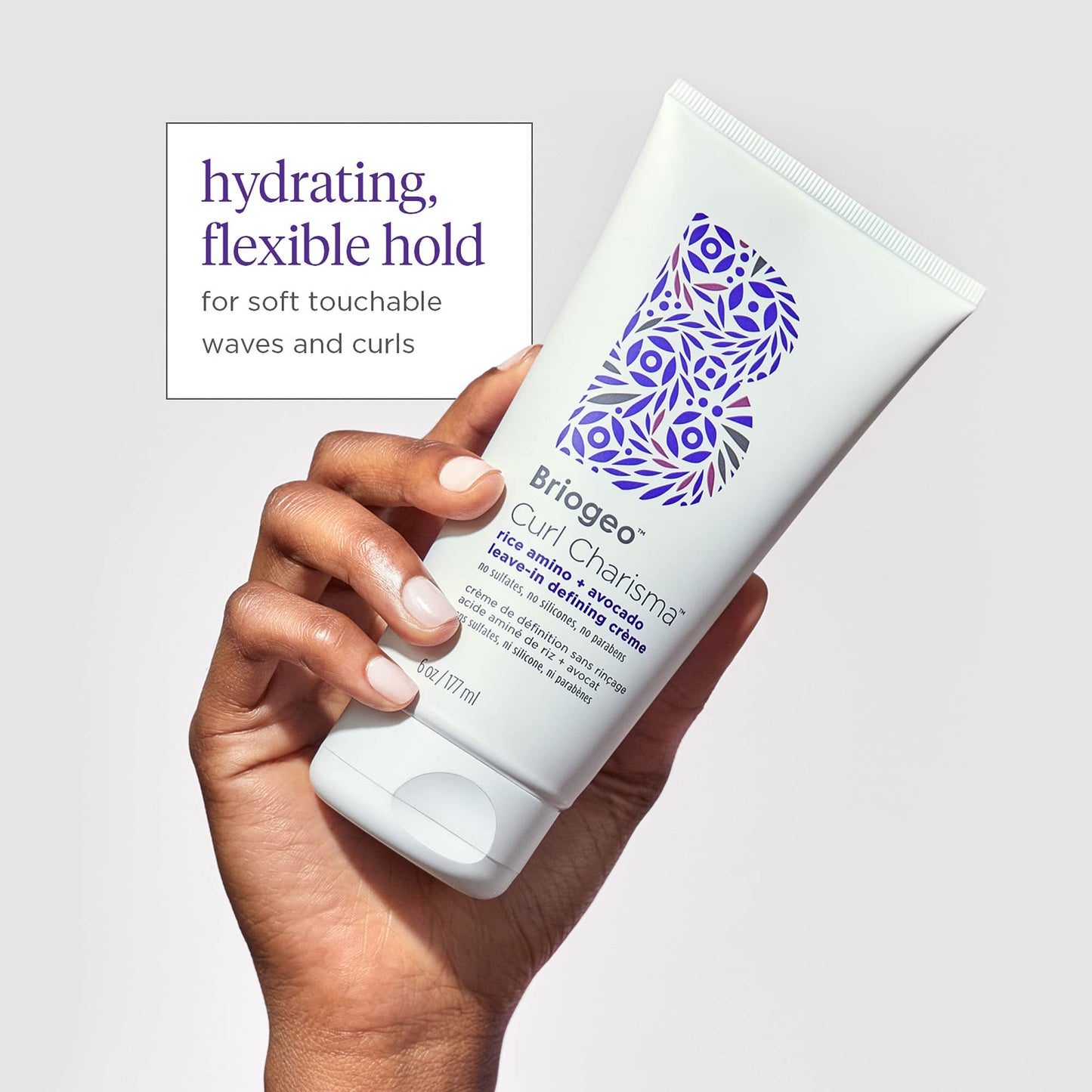 Briogeo Curl Charisma Rice Amino + Avocado Leave-In Defining Crème, Anti Frizz Hair Styling Moisturizer, Leave In Cream for Wavy, Curly, Coily Hair