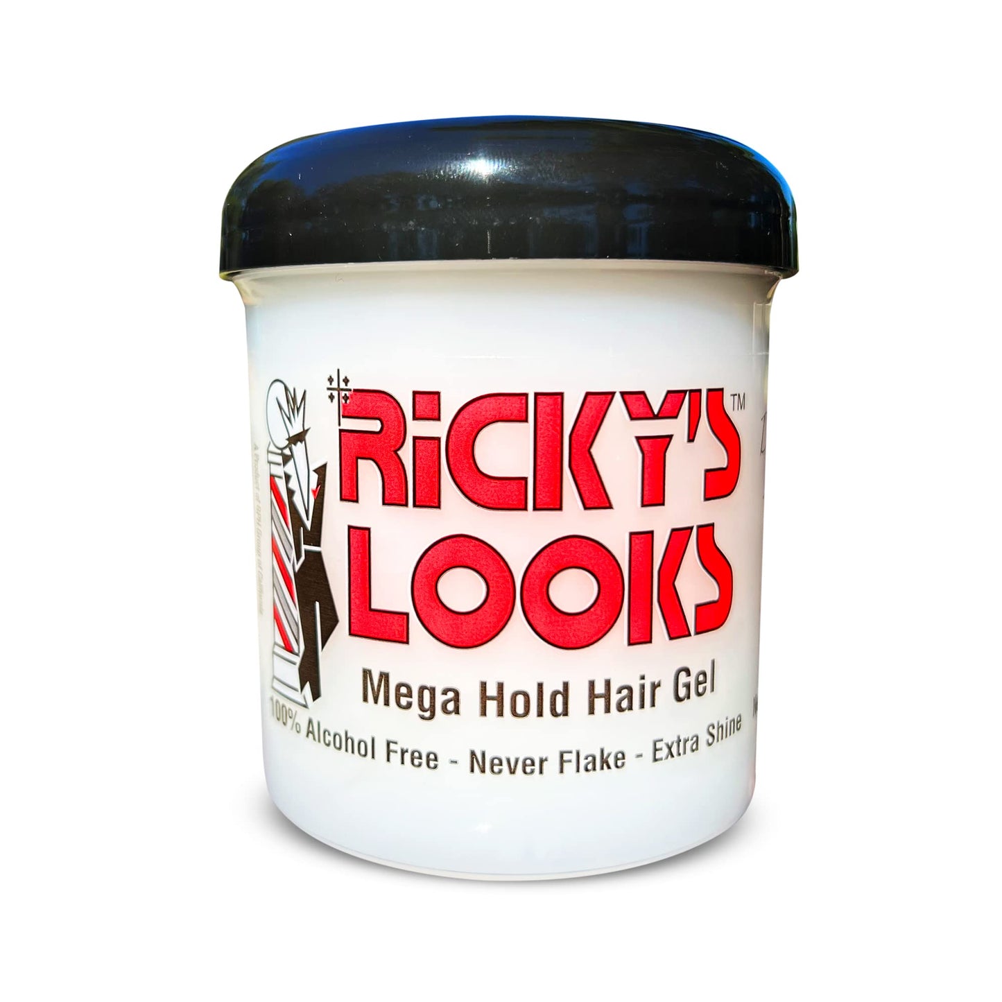 Ricky's Looks Mega Hold Styling Hair Gel for Curly, Frizzy, Straight, Wavy & Fine Hair - Flake Free, Strong Hold and Shine - For All Hair Types - Men