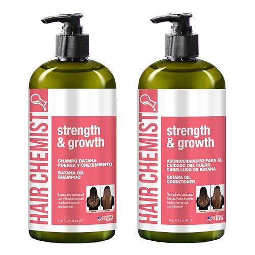 Hair Chemist Strength & Growth Batana Oil Shampoo and Conditioner Set 33.8 oz. (2-PC Set) - Batana Shampoo and Conditioner for Hair Growth, Thickening