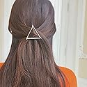 Yheakne Boho Triangle Hair Clip Barrette Metal Silver Geometry Hairpin Minimalist Hair Holder Modern Hair Accessories for Women and Gilrs (Silver