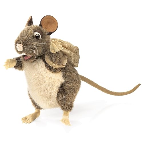 Folkmanis Pack Rat Hand Puppet, Brown, Beige, 1 EA