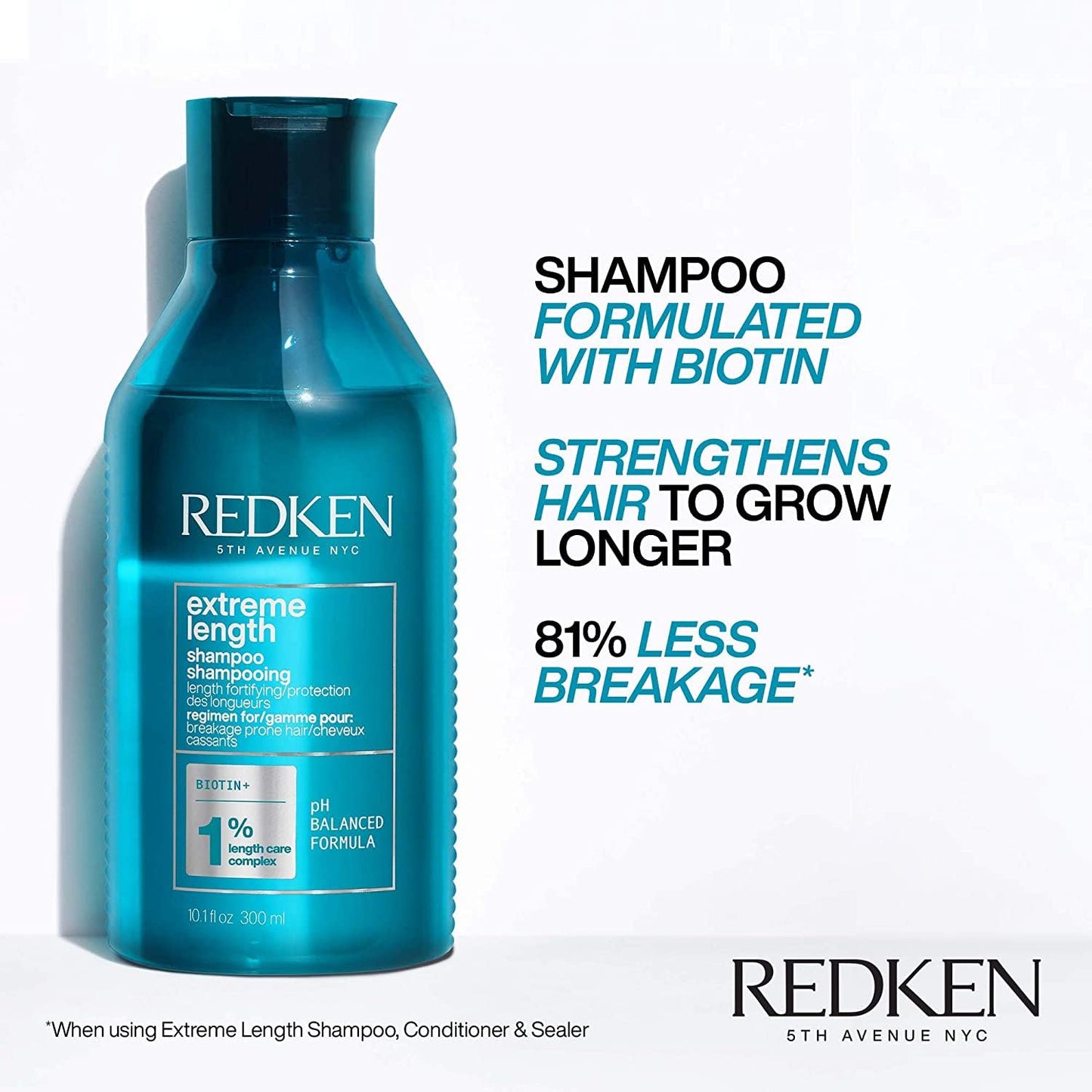 Redken Extreme Length Shampoo | For Hair Growth | Prevents Breakage & Strengthens Hair | Infused With Biotin | 1.7 Fl Oz Beauty and Personal Care Redken