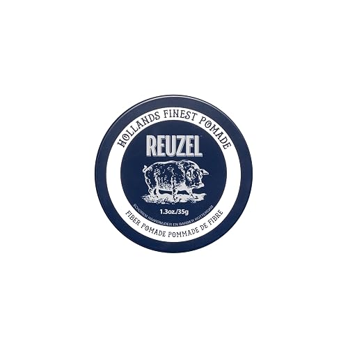 REUZEL Fiber Pomade, Firm and Pliable All Day Hold, Water Soluble Styling, Low Shine and Flake Free, Easy To Wash Out, For All Hair Types