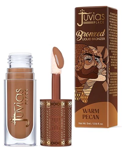 Juvia’s Place Bronzed Liquid Bronzer - Warm Pecan - Liquid Bronzer for Face w/Silky Blendable Texture - Buildable Coverage for Natural Contour