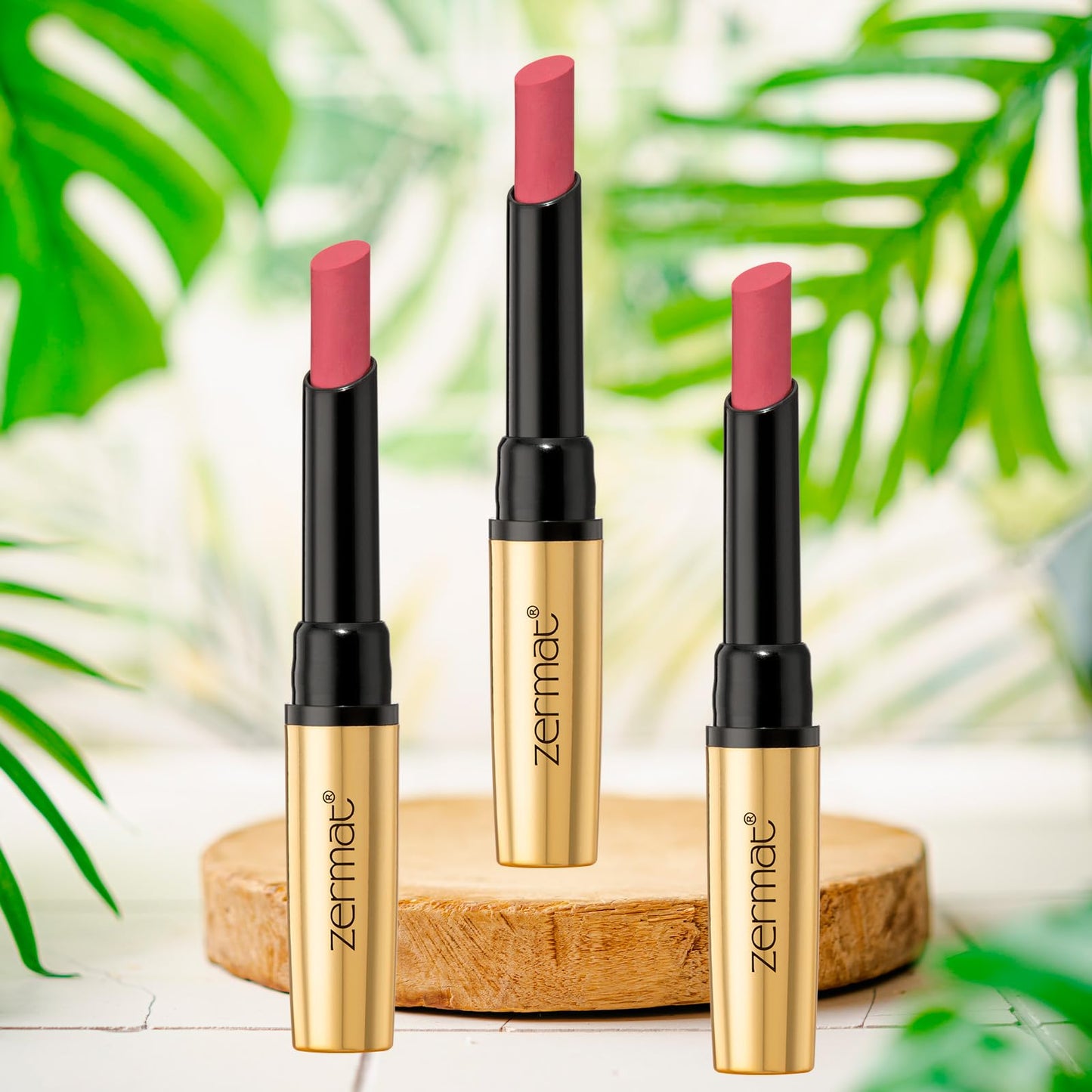 Zermat Eleganzza Reflex Long-Lasting Lipstick, Fabulous Pinion Shade, Moisturizing Formula, 8-Hour Wear, 0.06 Oz