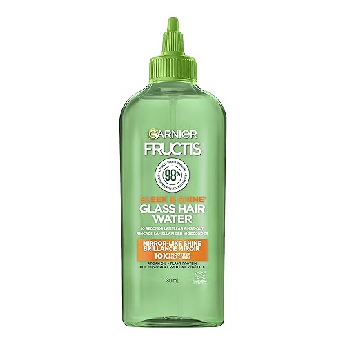 Garnier Fructis Sleek & Shine Glass Hair Water, 10 Seconds Lamellar Rinse Out, Argan Oil, 6.0 Fl Oz, 1 Count (Packaging May Vary)