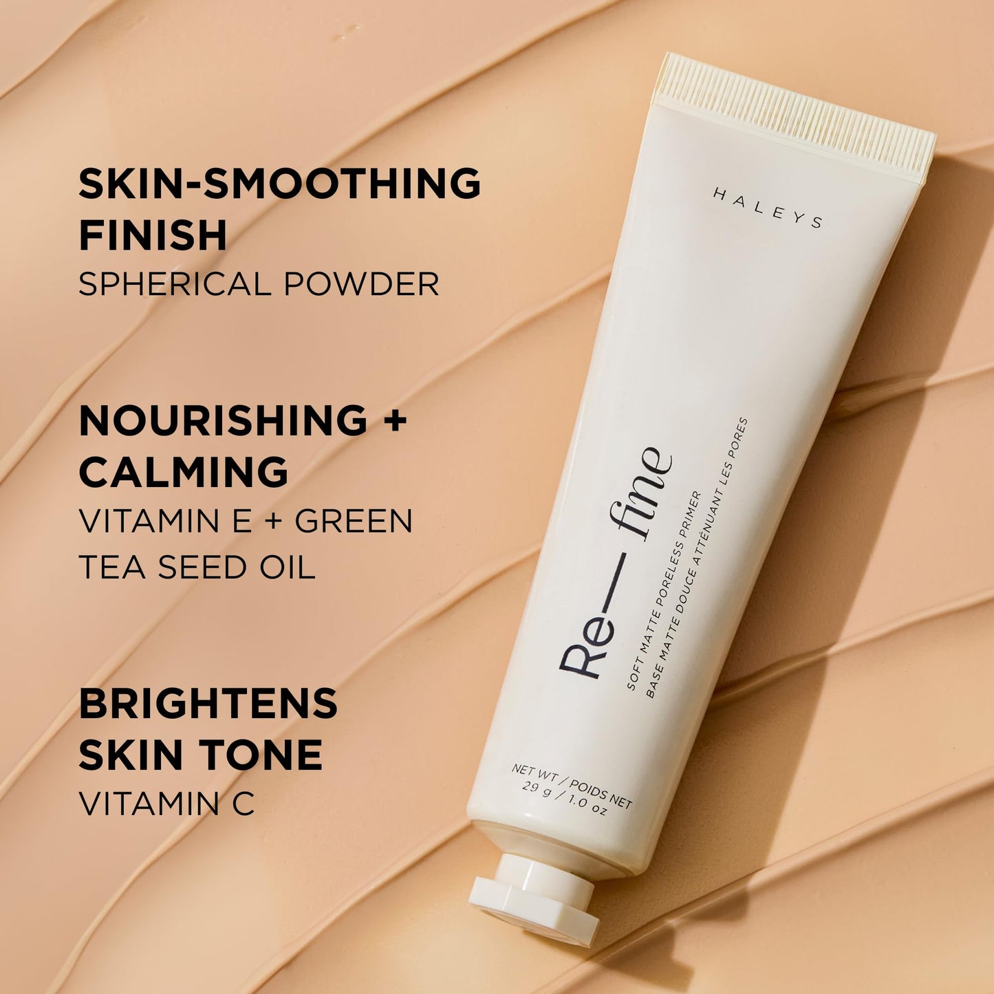 HALEYS Re-fine Soft Matte Poreless Primer (0.25 oz), Lightweight, Extends Makeup Longwear, Grips, Smooths, Blurs, Fills in Pores and fine lines,