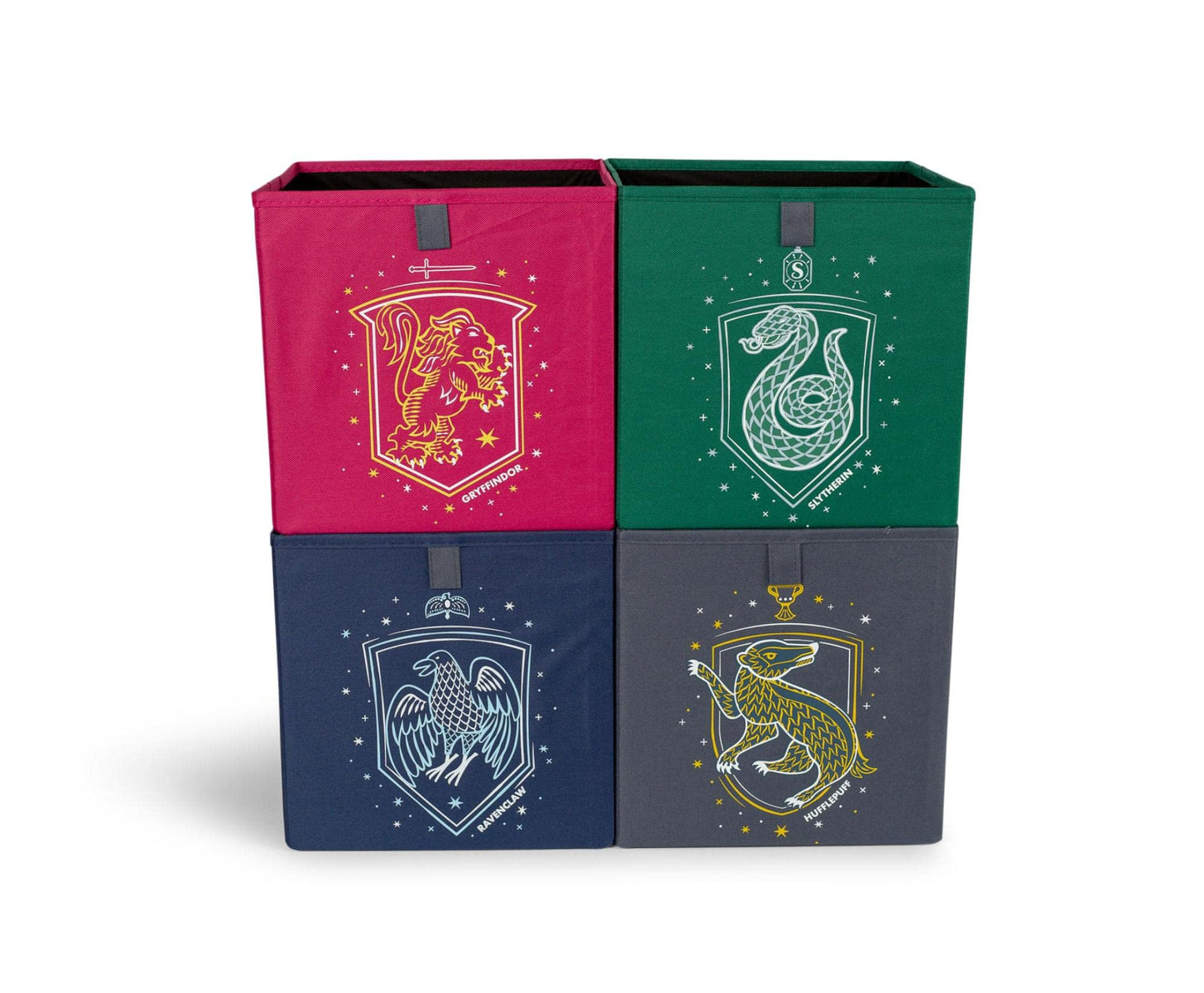 Ukonic Harry Potter Hogwarts Houses 11-Inch Storage Bin Cube Organizers, Set of 4 | Fabric Basket Container, Cubby Cube Closet Organizer | Wizarding…