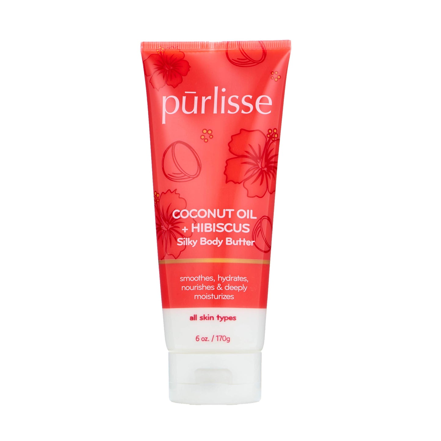 purlisse Coconut Oil Coffee + Hibiscus Body Butter: Cruelty-free & clean, Paraben & Sulfate-free, Nourishes & deeply moisturizes, Hibiscus soothes