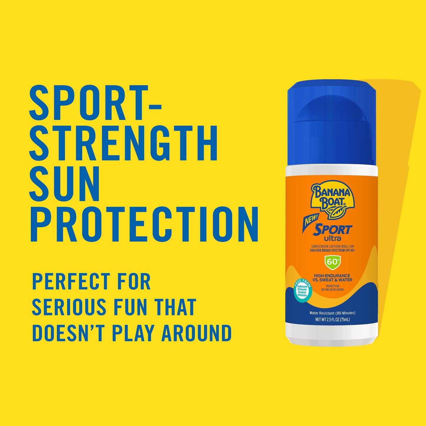 Banana Boat Sport Ultra SPF 60 Roll On Sunscreen, 2.5Fl Oz | Travel Size Sunscreen Roller, Roll On Sunblock SPF 60, Oxybenzone Free, Water Resistant
