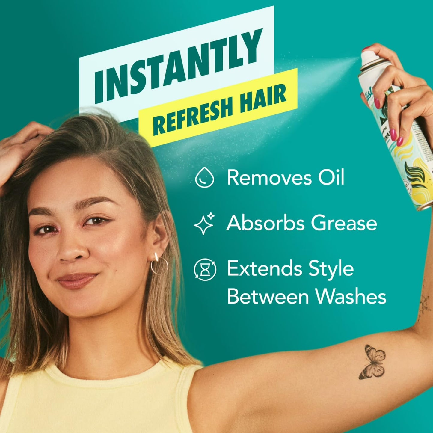 Batiste Original Dry Shampoo, Absorbs Oil & Grease, Classic Clean Scent, 3.81 oz. (Pack of 2) Beauty and Personal Care Batiste