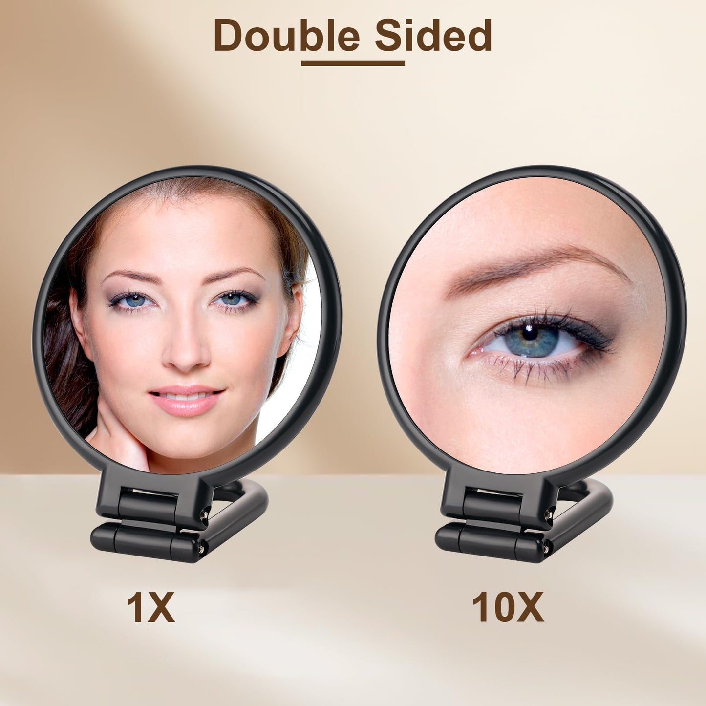 10X Magnifying Mirror, Double Side Handheld Mirror, Travel Makeup Mirror Beauty and Personal Care BOOMIBOO