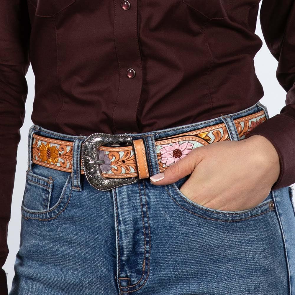ARIAT Women's Western Sunflower and Daisy Belt, Multicolored, X-Large