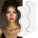 Wodelanle Glitter Freckles Face Tattoo, 24 Count Brown Face Glitter Speckles Makeup Patches, Glow Up Makeup Patches, Cute Glitter Freckles Makeup