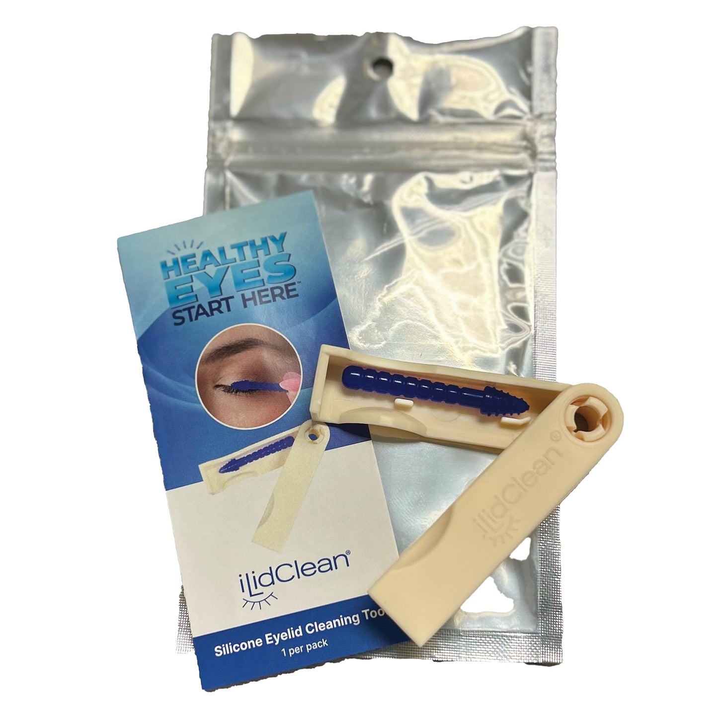 ILidClean Silicone Eyelid Cleaning Tool, Remove Lid Margin Debris Including Waxy Mascara Residue, Lash Gluesbiofilm, Makeup, Reusable, Compact…